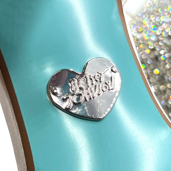 Betsey Johnson Womens Size 8 Blaze White Ivory Jeweled Bow Heels Pumps Shoes - Picture 13 of 15